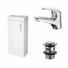 Vault 400mm White Floor Standing Compact Vanity Unit, Basin & J-Dallas Tap