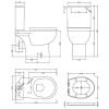 Space Rimless Close Coupled Modern Toilet + Soft Close Toilet Seat
