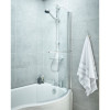 Curved Hinged Shower Bath Screen with Towel Rail