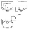 350mm Square Wall Hung Basin - 1 Tap Hole