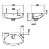 450mm Square Wall Hung Basin - 1 Tap Hole