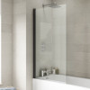 Square Edge Black Bath Screen 800mm x 1400mm x 6mm