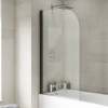 Arched Edge Black Bath Screen 800mm x 1400mm x 6mm
