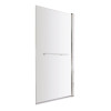 Nuie Square Hinged Chrome Plain Bath Screen & Towel Rail 6mm