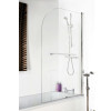 Nuie Pacific Arched Hinged Chrome Plain Bath Screen & Towel Rail 6mm