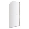 Nuie Pacific Arched Hinged Chrome Plain Bath Screen & Towel Rail 6mm