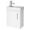 Vault 400mm White Gloss Wall Hung Cabinet & Basin - 1 Tap Hole