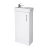 Edge 400mm White Gloss Floor Standing Cabinet & Basin - 1 Tap Hole