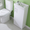 Vault 400mm White Gloss Floor Standing Cabinet & Basin - 1 Tap Hole