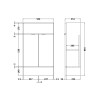 Hudson Reed Fusion Bleached Oak 500mm Basin Unit (255mm Deep)