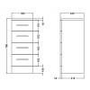 Mayford 300mm x 330mm Gloss White 4 Drawer Unit