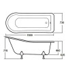 Brockley 1500mm x 730mm Freestanding Slipper Bath & Pride Leg Set