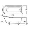 Brockley 1700mm x 730mm Freestanding Slipper Bath & Pride Leg Set