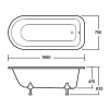 Barnsbury 1700mm x 730mm Freestanding Single Ended Bath & Pride Leg Set