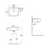 RAK Series 600 520mm Semi Recessed Basin - 1 Tap Hole