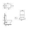 RAK Series 600 Open Back Close Coupled Toilet & Wrapover Soft Close Seat