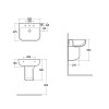 RAK Series 600 520mm Basin & Half Pedestal - 1 Tap Hole