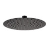 Round Matt Black Ultra Slim Fixed Shower Head 250mm x 250mm