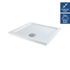 800mm x 760mm ICEstone Square 30mm Shower Tray White