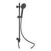 Round Matt Black Shower Slider Rail Kit With Integrated Wall Elbow