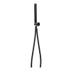 Round Matt Black Shower Handset, PVC Hose & Wall Bracket with Integrated Wall Elbow