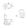 RAK Tonique Open Back Close Coupled Toilet & Wrap Over Soft Close Seat