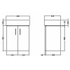Cloakroom 450mm White Gloss Wall Hung Cabinet & Basin - 1 Tap Hole