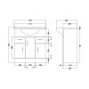 Mayford 750mm Floor Standing Cabinet & Basin - 1 Tap Hole