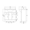 Mayford 1250mm Complete Furniture Package (Lawton BTW Pan & Seat & Concealed Cistern)