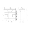 Mayford 850mm Floor Standing Cabinet & Basin - 1 Tap Hole