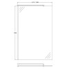 Hudson Reed Chrome 1200mm x 1950mm Wetroom Screen (Shower Shield) & Support Bar