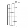 Hudson Reed Matt Black Framed 1200mm x 1950mm Wetroom Screen & Support Bar