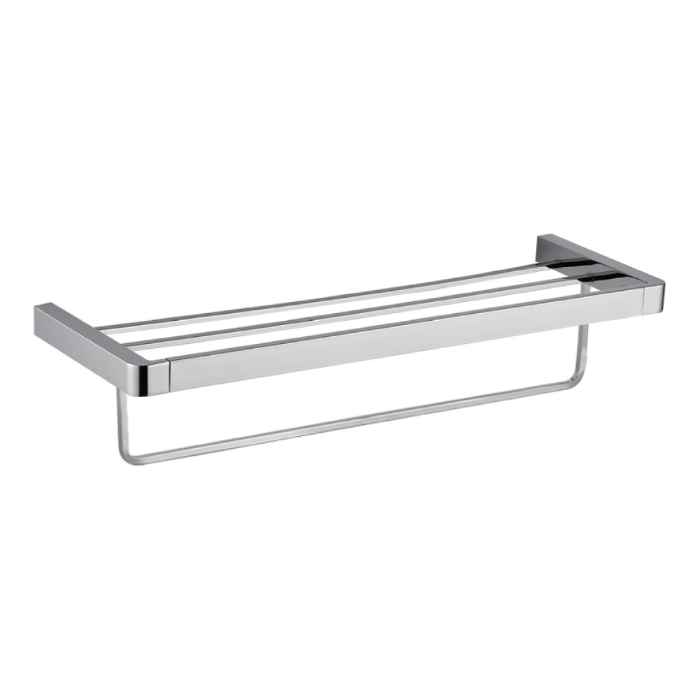 Neptune Chrome Plated Brass Towel Rack with Rail