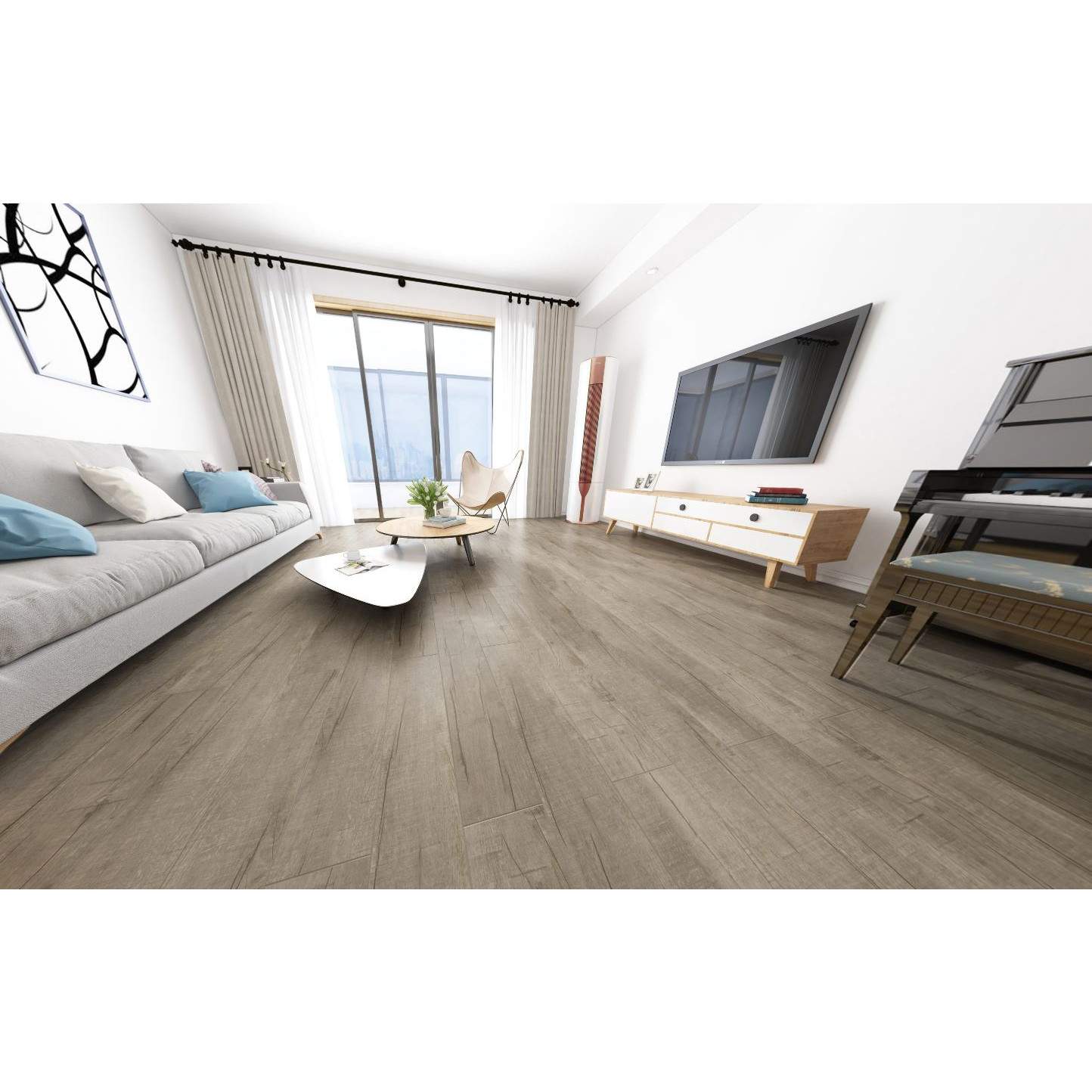 SPC Antique Country Oak Rigid Click Tile Flooring 1220mm x 180mm (Pack ...