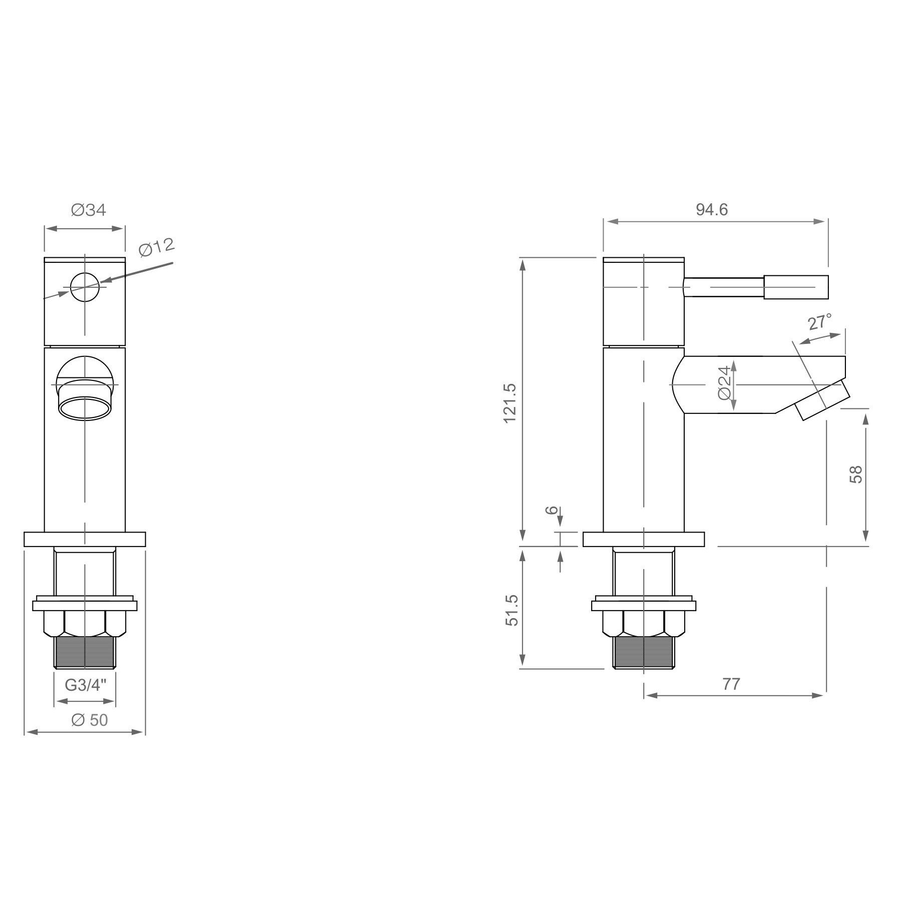Aspen Chrome Bath Taps