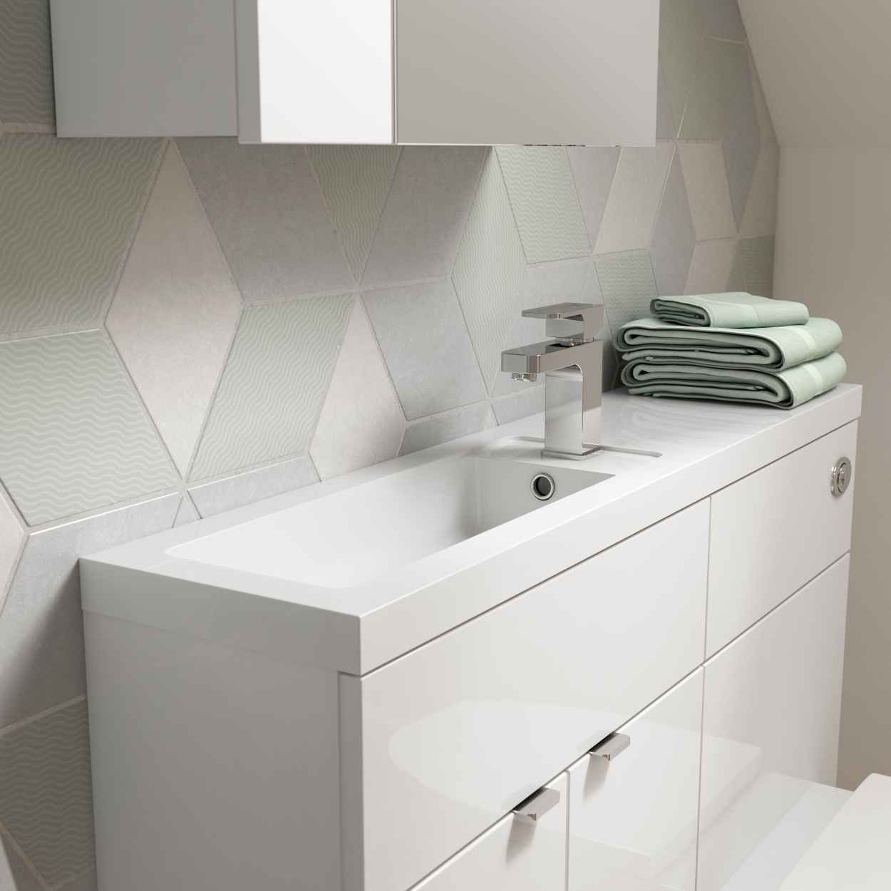 Hudson Reed Hyle Hudson Reed Fusion White Gloss 1000mm Slimline Combination Furniture ...