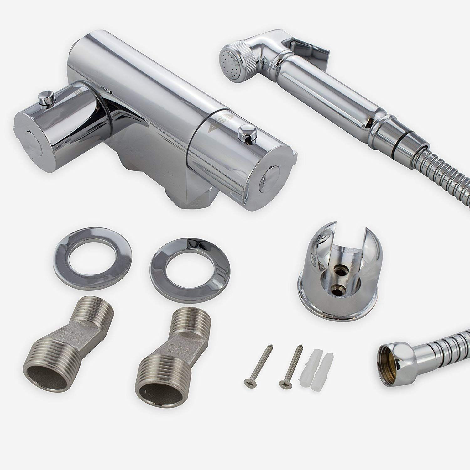 Douche Shower Spray Kit & Mini Thermostatic Valve Chrome