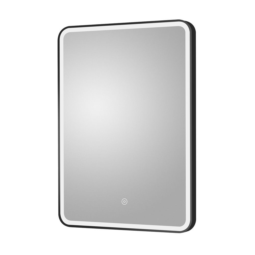 Hydrus Black Frame LED Illuminated Bathroom Mirror 500mm x 700mm