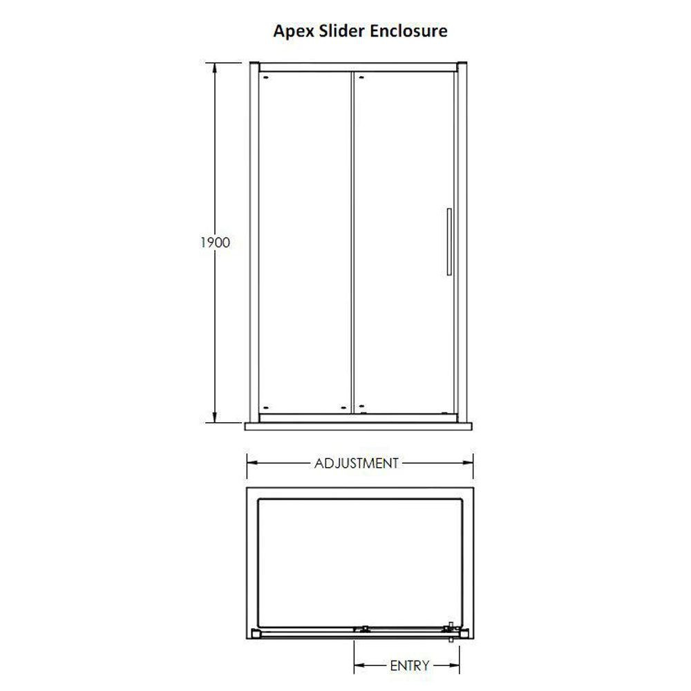 Apex 1200mm x 800mm Sliding Door Rectangular Enclosure Package With ...