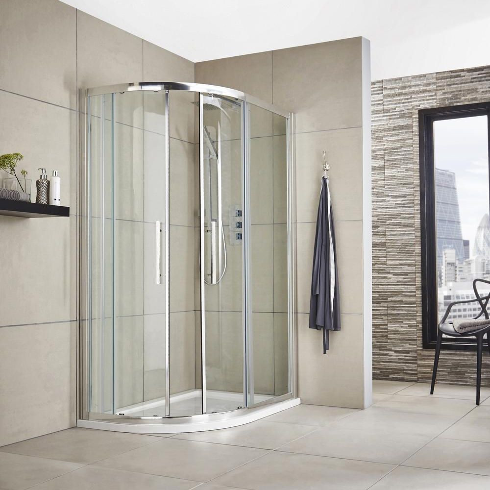 Apex 1200mm x 800mm Offset Quadrant Shower Enclosure, Tray & Waste